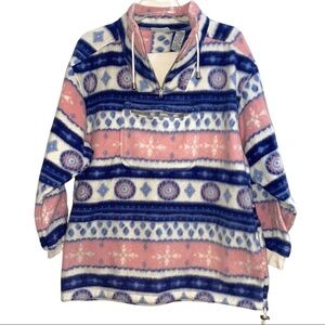 Vintage 80s 90s Arizona Aztec western fleece windbreaker sweater OVERSIZED small